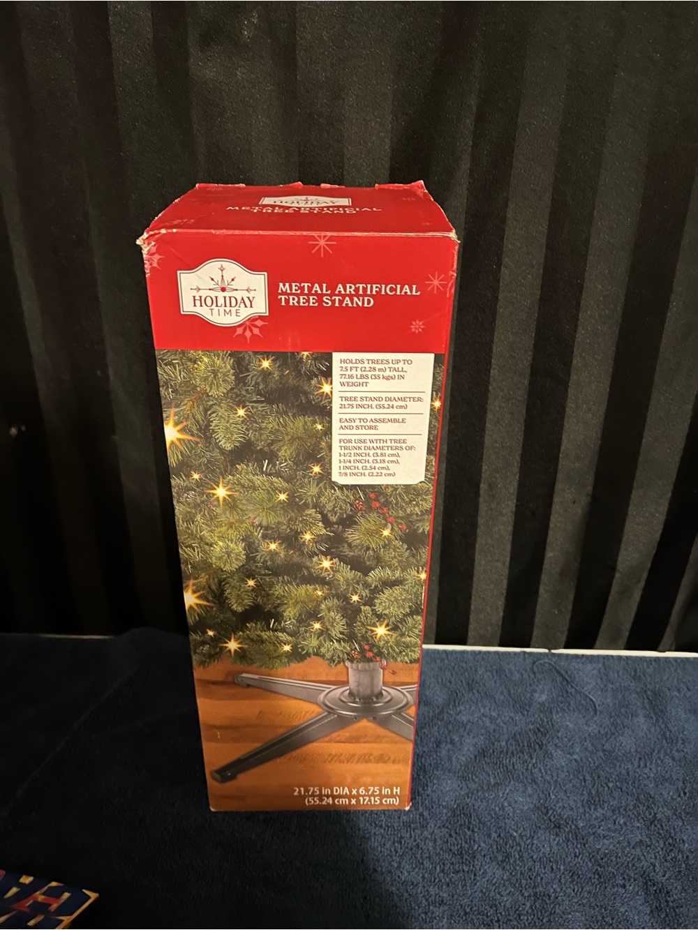 Holiday Time Red Metal Artificial Tree Stand New in Box